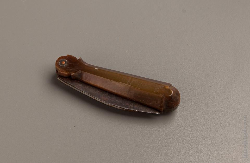 Fancy Buffalo Horn Patch Knife with Flash Hole Pick - 77105R