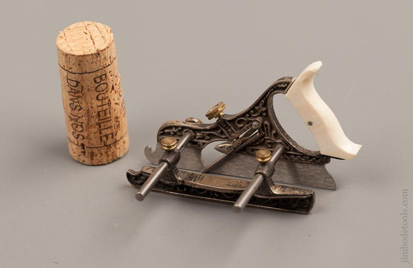 Three inch PAUL HAMLER Miniature Sterling Silver Miller's Patent No. 43 Plow Plane - 77128R