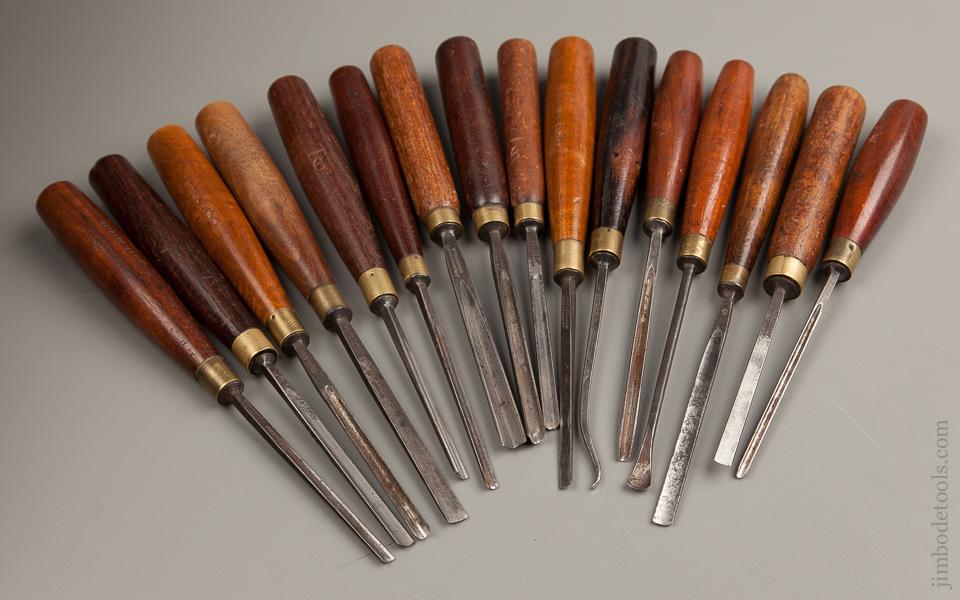 16 ADDIS Carving Chisels with FINE Exotic Hardwood Handles - 77179