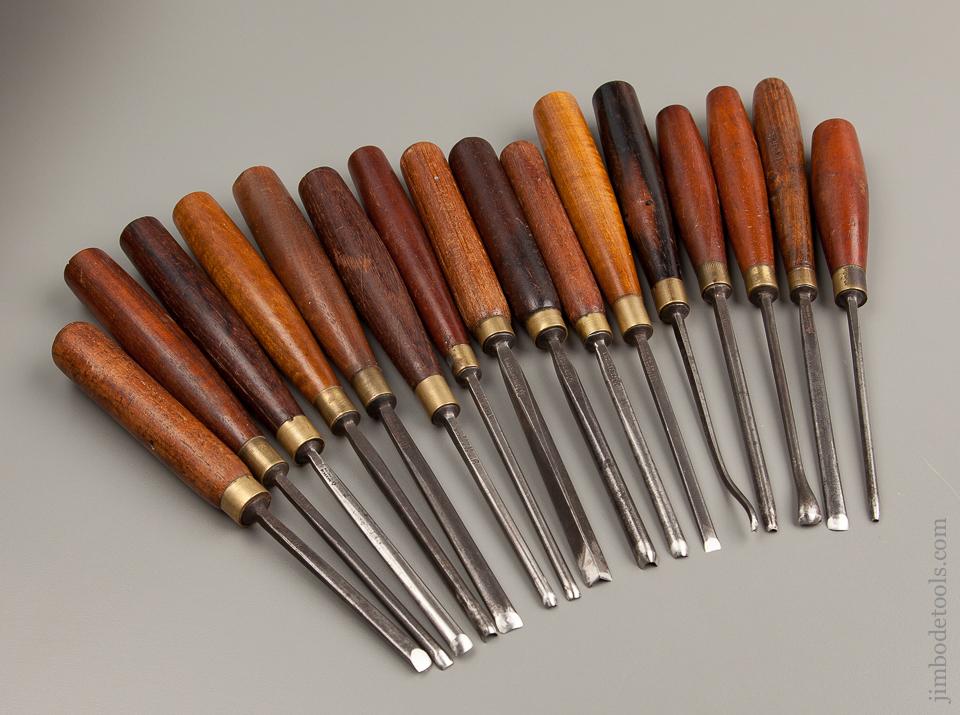 16 ADDIS Carving Chisels with FINE Exotic Hardwood Handles - 77179