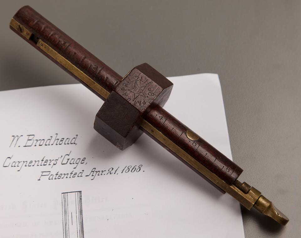 Eight inch BRODHEAD Patent April 21, 1868 Mortise Gauge - 77225