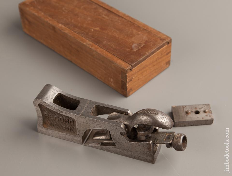 RECORD No. 311 Bull Nose and Shoulder Rabbet Plane FINE & COMPLETE in Box with Both Noses - 77252