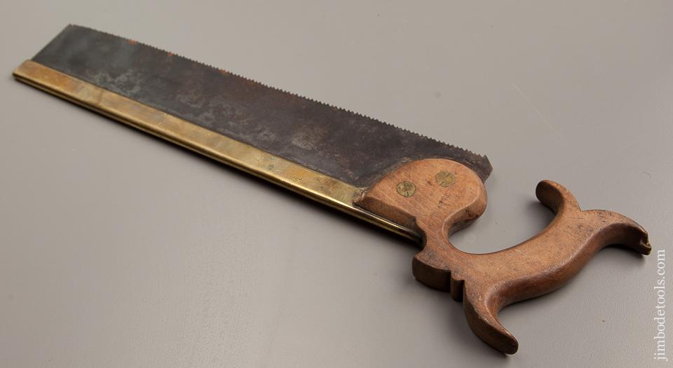 Early SAM'L NEWBOULD 9 point 14 inch Rip Brass Back Saw circa 1800 - 77254