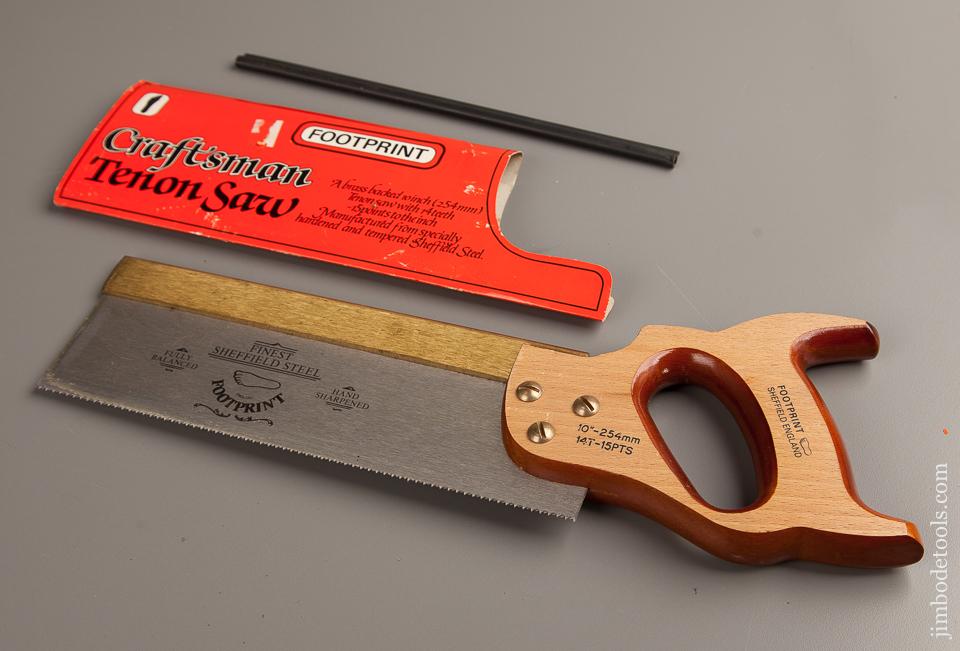 Mint! FOOTPRINT 15 point 10 inch Rip Brass Back Tenon Saw UNUSED in Original Wrap - 77256