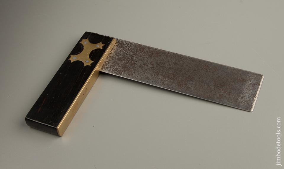 Eight inch Ebony and Brass Try Square - 77265