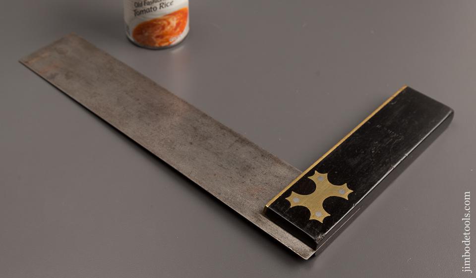 Twelve inch Ebony and Brass Try Square - 77296