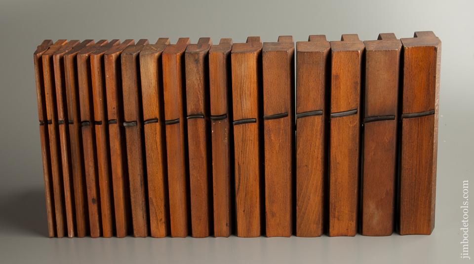 Complete Set of 18 GRIFFITHS NORWICH Hollows & Rounds Moulding Planes circa 1803-1958 EVENS - 77346
