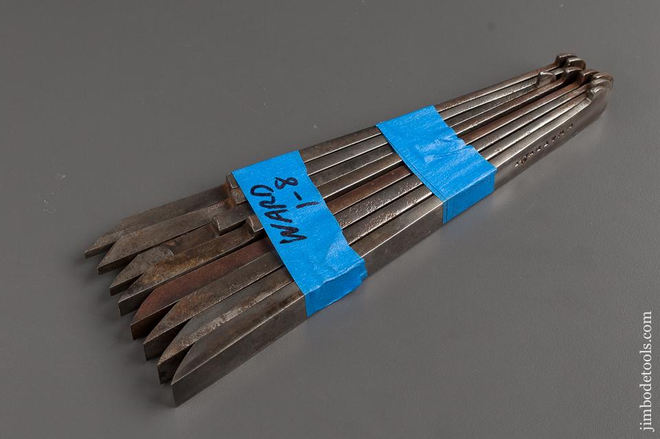 User Set of 8 WARD Graduated Plow Plane Irons - 77353