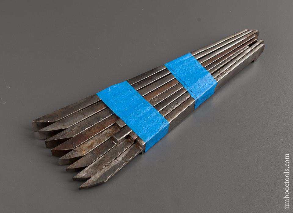 User Set of 8 WARD Graduated Plow Plane Irons - 77353