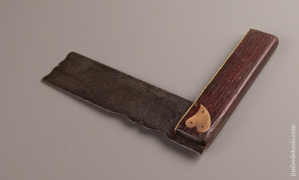 Fancy 18th Century Rosewood Try Square with Heart Design - 77387R