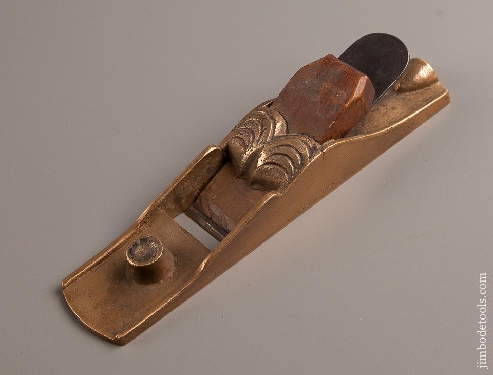 Remarkable Ornate Brass 9 1/2 inch Block Plane - 77388R
