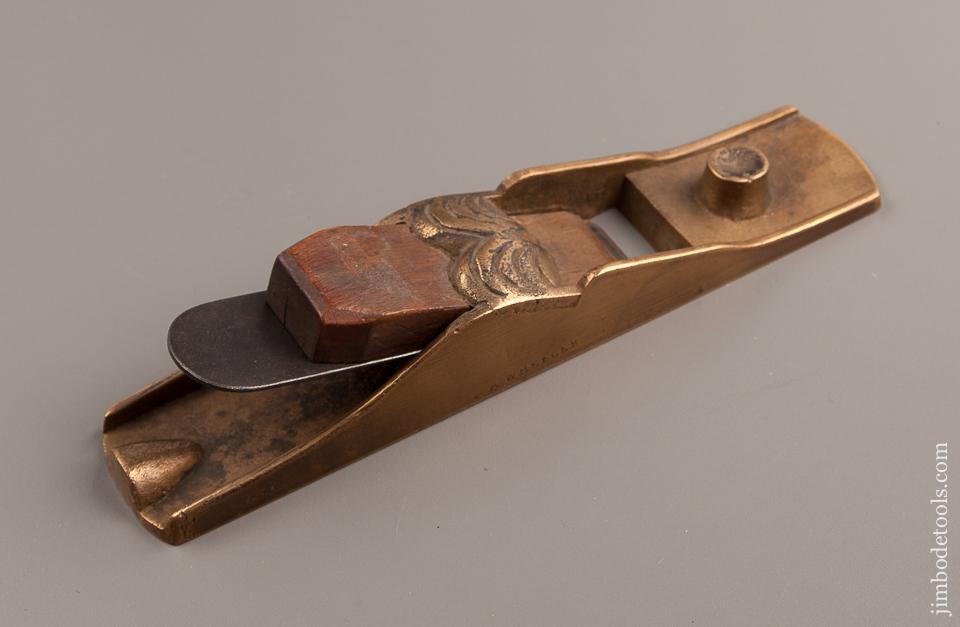 Remarkable Ornate Brass 9 1/2 inch Block Plane - 77388R