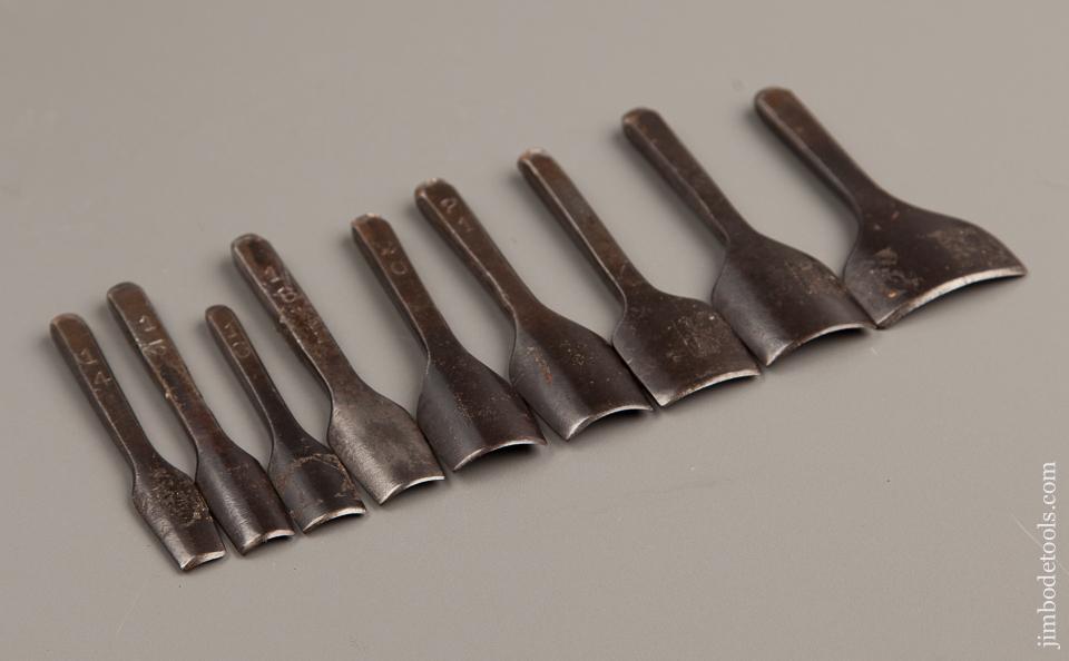 Graduated Set of Nine Strap End Punches for Leather - 77394R