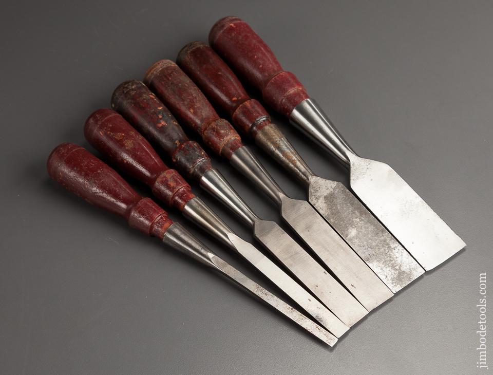 Clean Set of Six STANLEY No. 750 Chisels - 77457