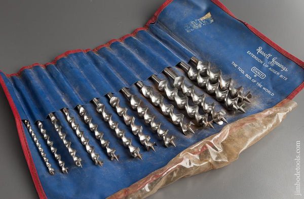 Complete Set of 13 RUSSELL JENNINGS Auger Bits in Original STANLEY Roll - 77509
