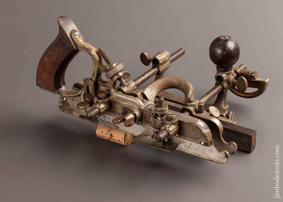 Good User STANLEY No. 45 Combination Plow Plane with 20 Cutters and 4 Stops Script Logo circa 1912-18 - 77518