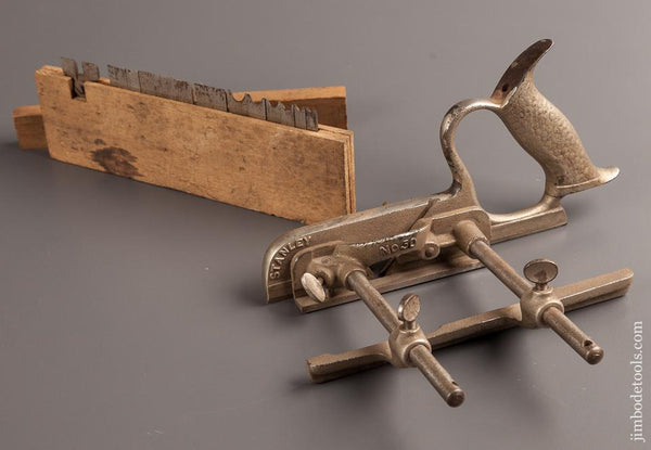 Good User STANLEY No. 50 Plow Plane with 14 Cutters and 2 Stops - 77528