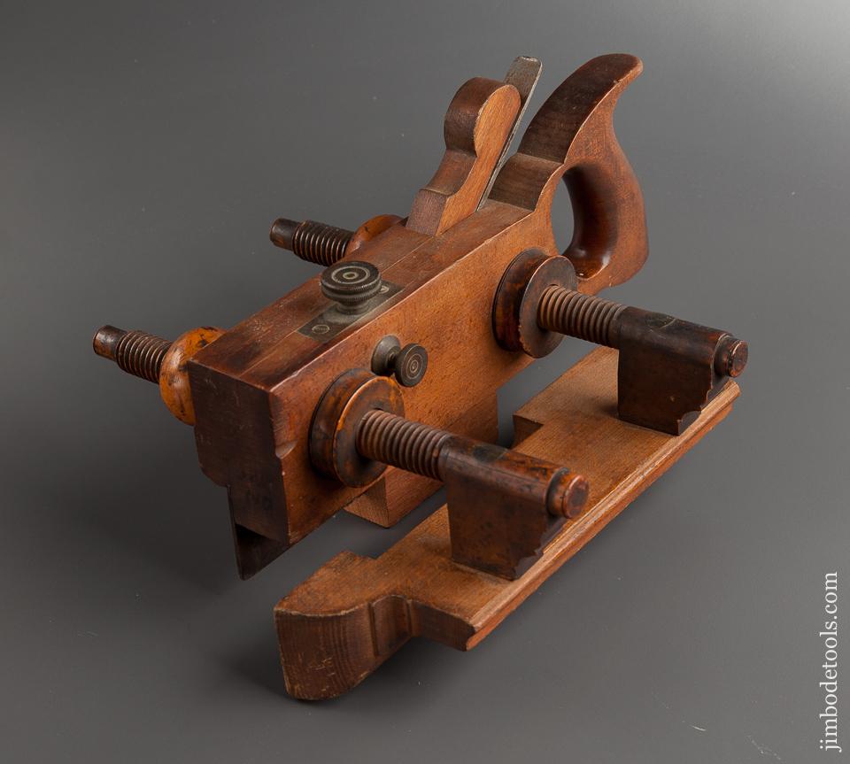 Fine User AUBURN TOOL CO Handled Beech Plow Plane with Screw Arms circa 1864-93 Auburn NY - 77574