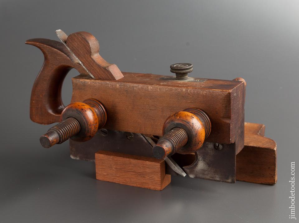 Fine User AUBURN TOOL CO Handled Beech Plow Plane with Screw Arms circa 1864-93 Auburn NY - 77574