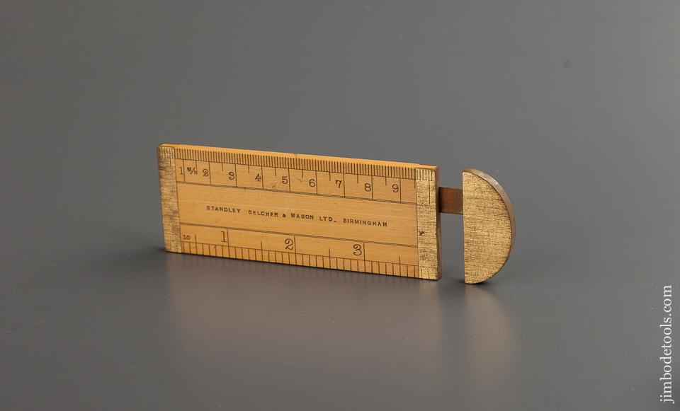 4 3/4 inch Boxwood and Brass Rope Gauge by STANDLEY BELCHER & MASON LTD. BIRMINGHAM 1902 CRISP! - 77644R