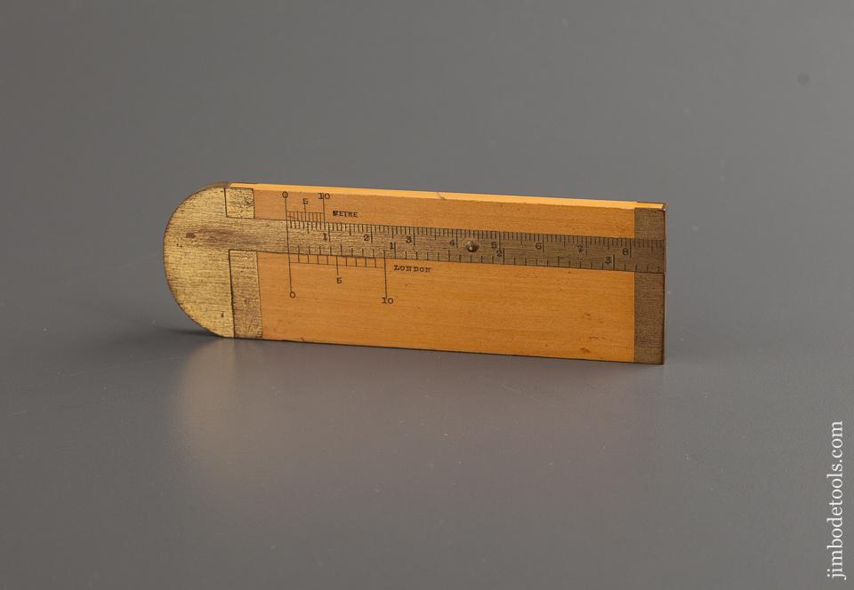 4 3/4 inch Boxwood and Brass Rope Gauge by STANDLEY BELCHER & MASON LTD. BIRMINGHAM 1902 CRISP! - 77644R