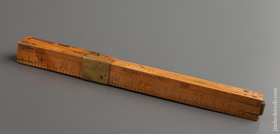 Nine inch BELCHER BROS. & CO. N.Y. Boxwood Foot Measure circa 1843-52 - 77647R