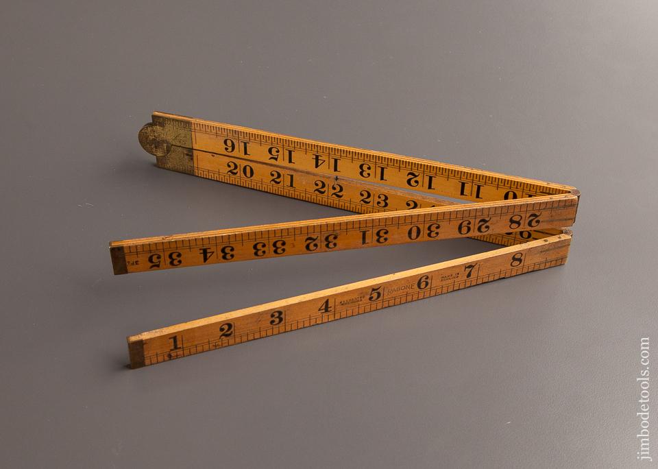 RABONE Three Foot Four Fold No. 1167 Boxwood and Brass Rule - 77652R