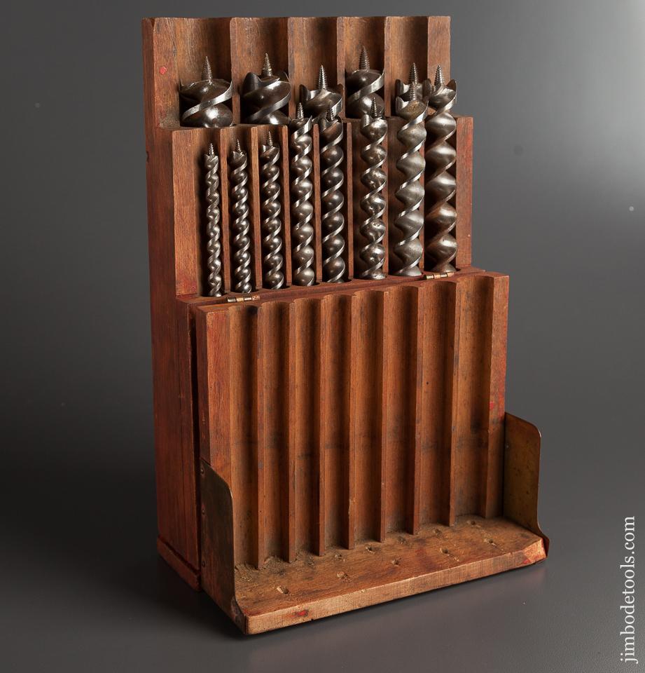 Complete Set of 13 RUSSELL JENNINGS Auger Bits in Wooden Box - 77675