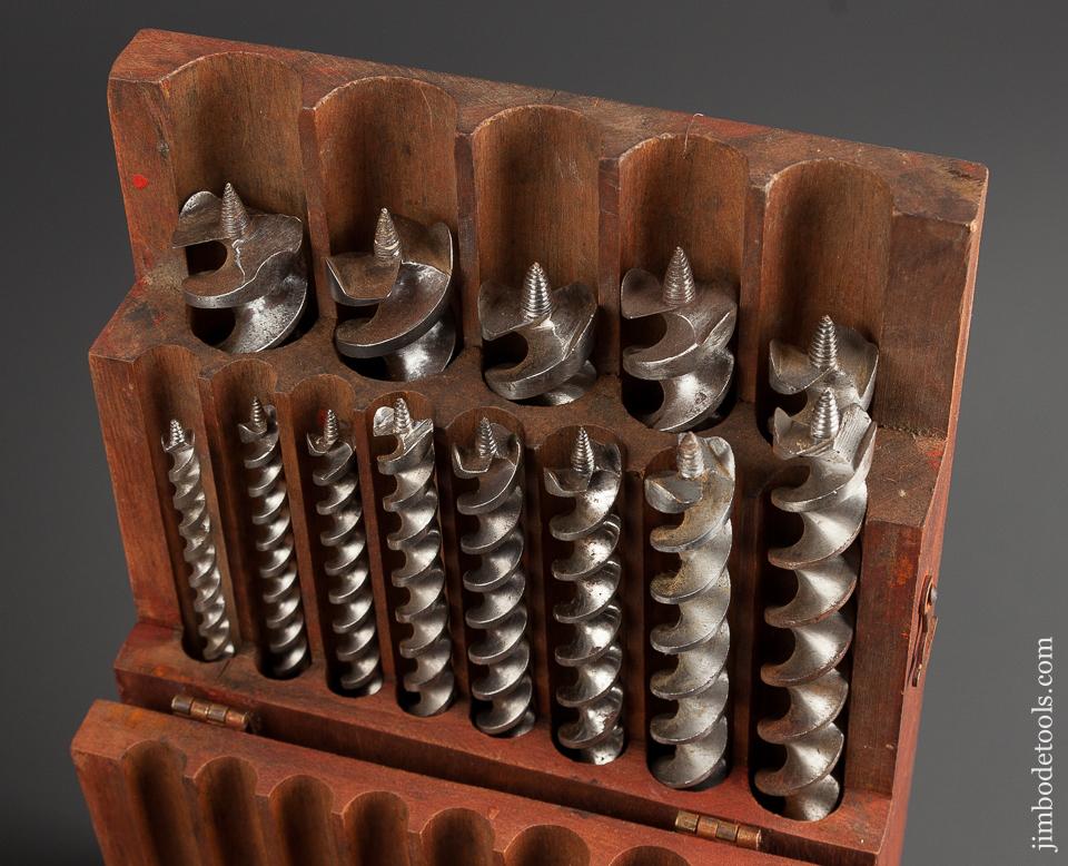 Complete Set of 13 RUSSELL JENNINGS Auger Bits in Wooden Box - 77675