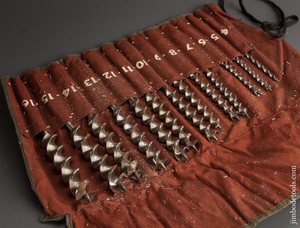 Complete Set of 13 RUSSELL JENNINGS Auger Bits in Original Roll - 77676