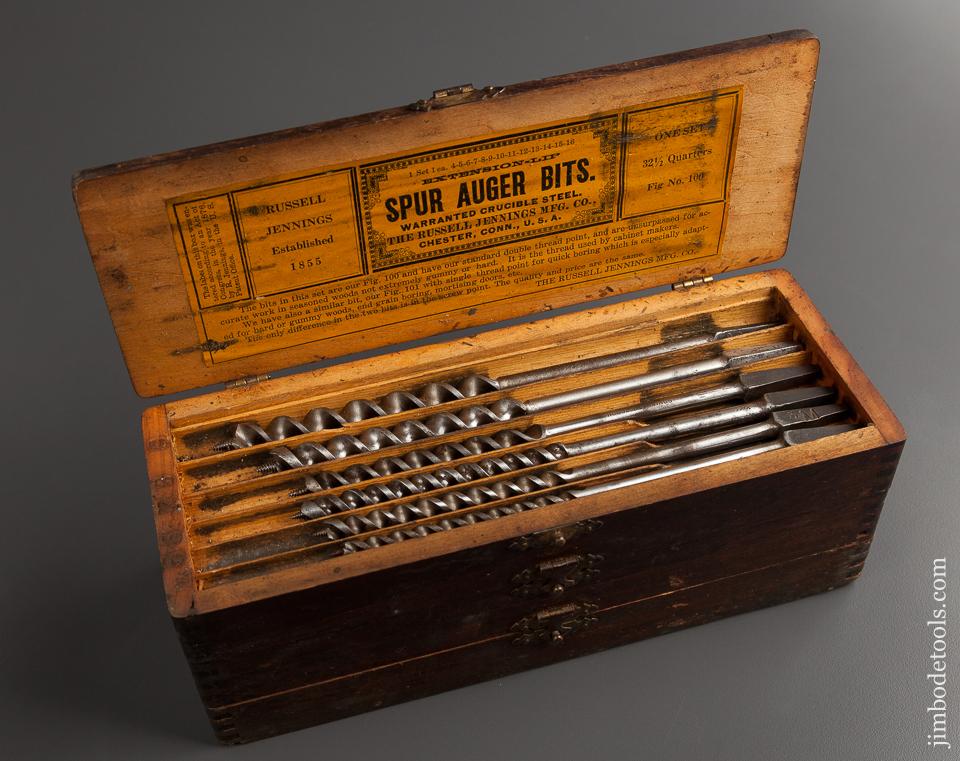 Complete Set of 13 RUSSELL JENNINGS Auger Bits in Original 3 Tiered Box - 77704