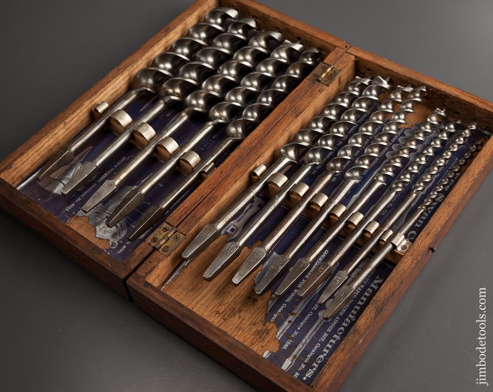 Complete Set of 13 JAMES SWAN Auger Bits in Original Box - 77797