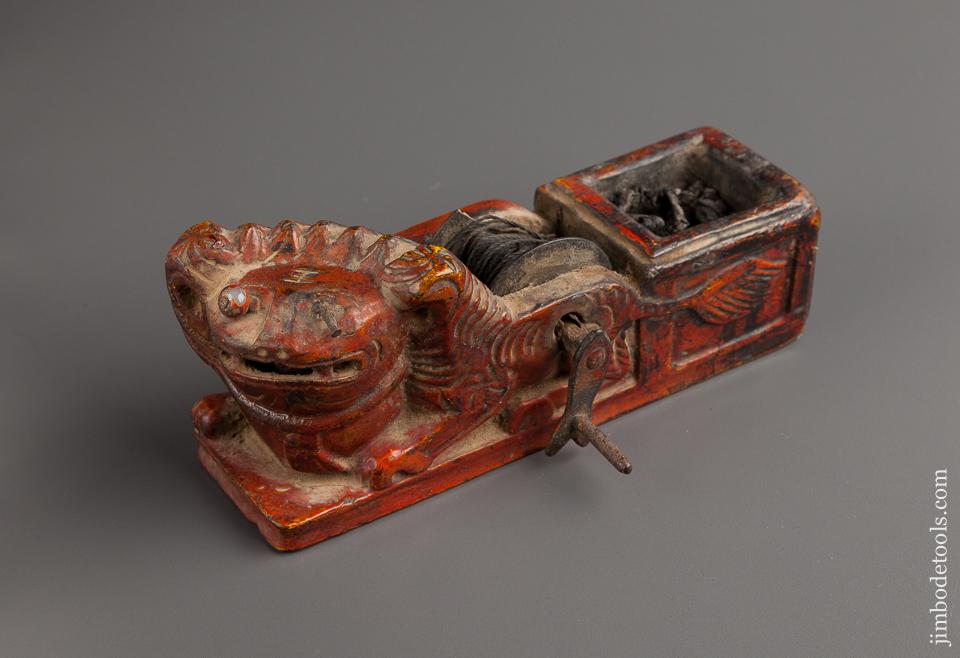 Beautiful Hand carved Animated Foo Dog Sumitsubo Ink Line - 77813