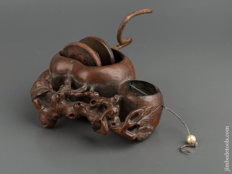 Lovely Japanese Ink Line Sumitsubo with Leaf Design - 77820U