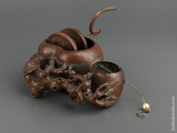 Lovely Japanese Ink Line Sumitsubo with Leaf Design - 77820U