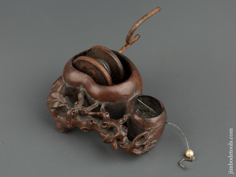 Lovely Japanese Ink Line Sumitsubo with Leaf Design - 77820U