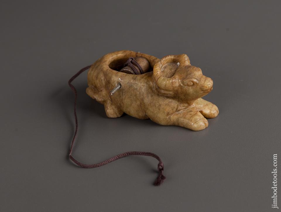 Lovely Figural Japanese Ram Ink Line Sumitsubo - 77827U