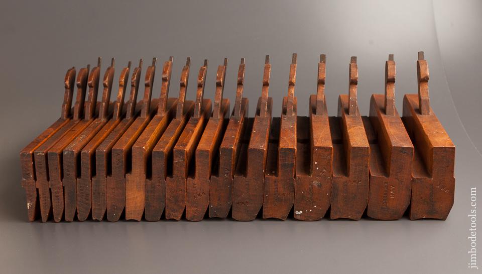 Complete SKEWED Set of 18 MOSELEY Hollows & Rounds Moulding Planes circa 1862-80 London EVENS - 77860