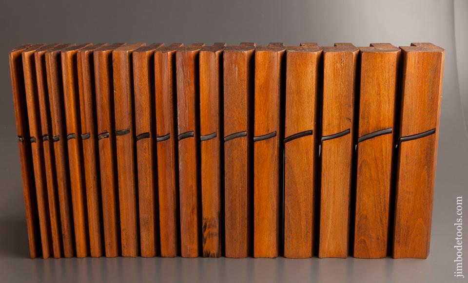 Complete SKEWED Set of 18 MOSELEY Hollows & Rounds Moulding Planes circa 1862-80 London EVENS - 77860