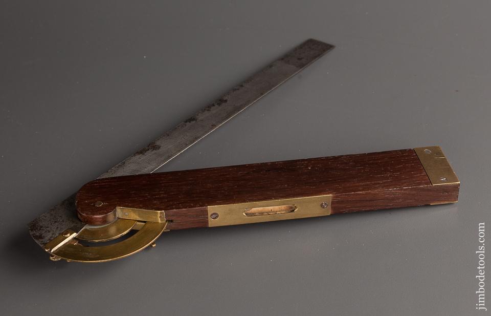 Rare and Ornate! FISHER Patent June 23, 1868 Twelve inch Rosewood and Brass Bevel - 77894R
