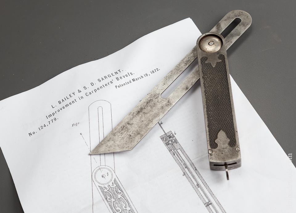 Rare & Fine! 8 inch BAILEY Patent March 19, 1872 Steel Bevel - 77902R