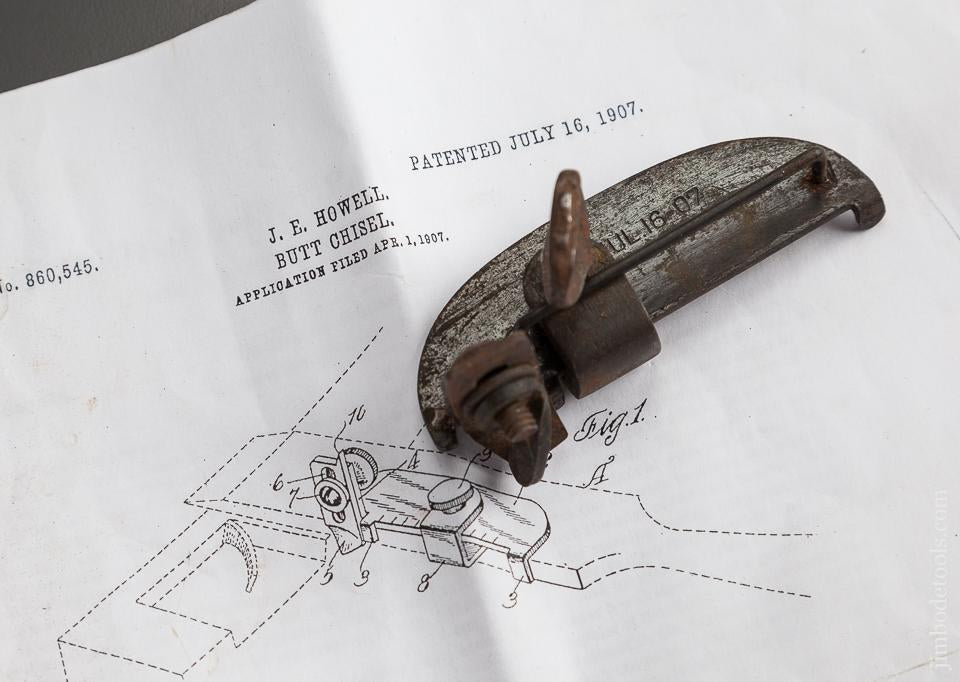 3 1/4 x 1 3/8 inch HOWELL PATENT July 16, 1907 Butt Chisel Plane - 77910R