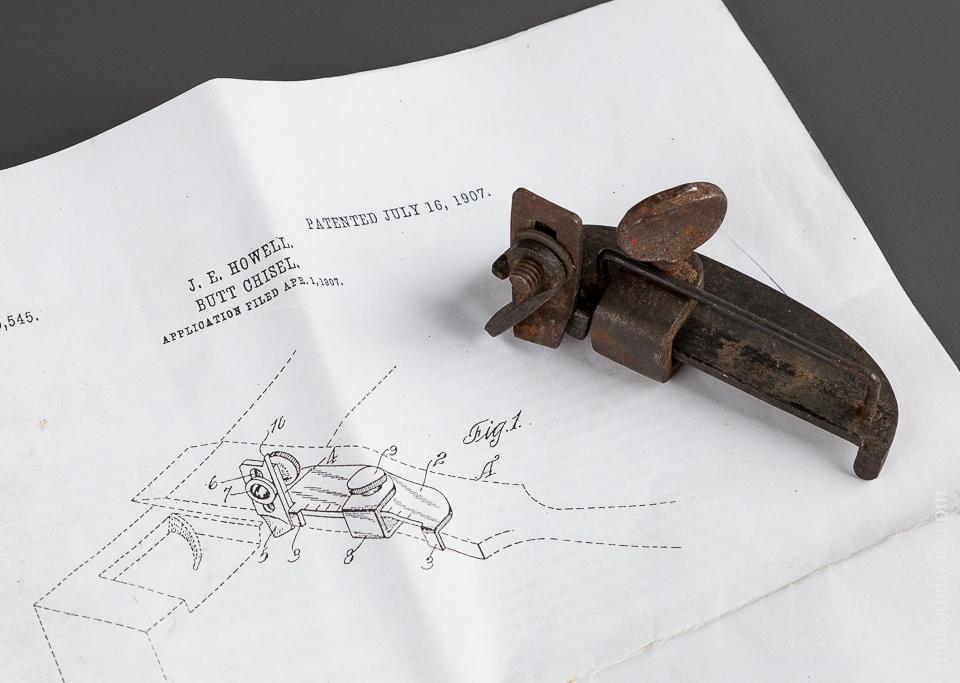3 1/4 x 1 3/8 inch HOWELL PATENT July 16, 1907 Butt Chisel Plane - 77910R