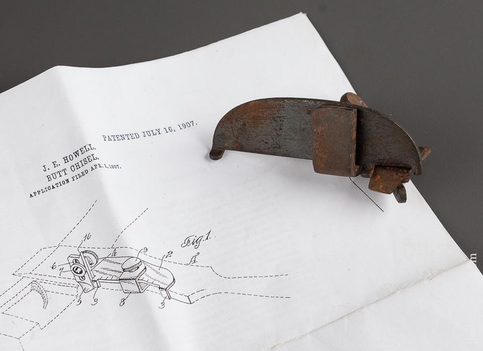 3 1/4 x 1 3/8 inch HOWELL PATENT July 16, 1907 Butt Chisel Plane - 77910R