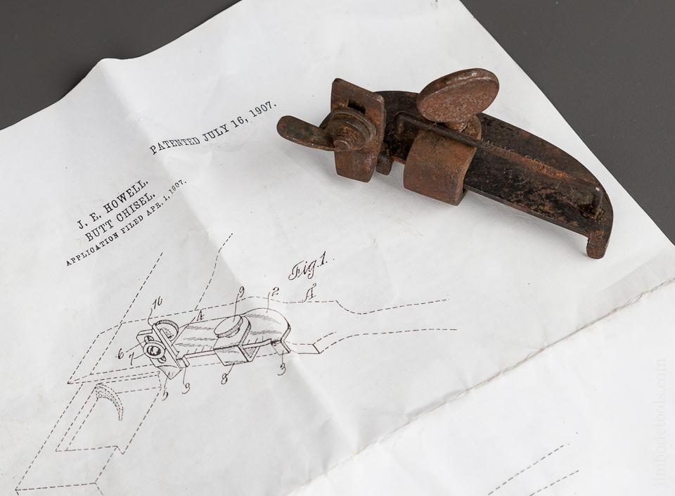 Rare! HOWELL'S Patent July 16, 1907 Butt Chisel - 77922R