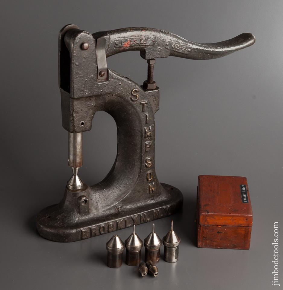 Monster! STIMPSON Heavy Duty Rivet/Eyelet Press with Seven Anvils - 77939