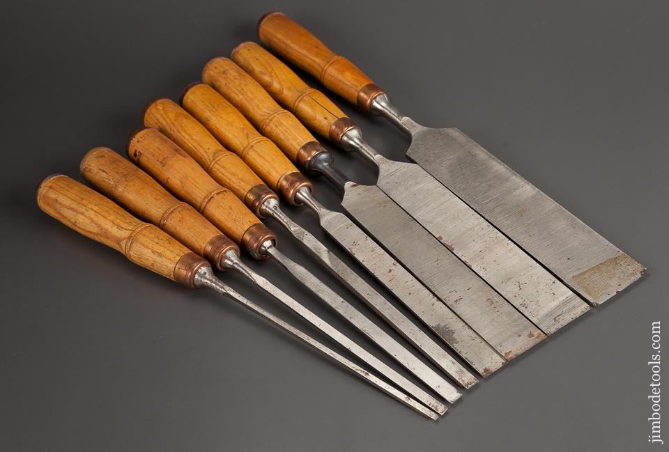 NEAR MINT Set of Eight BUCK BROS Tang Firming Chisels - 77942