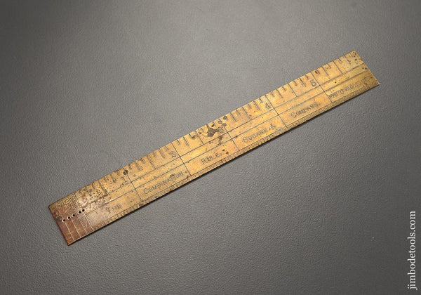 RARE November 17, 1891 Patent Six inch Brass THE COMBINATION RULE, SQUARE, & COMPASS - 77943 