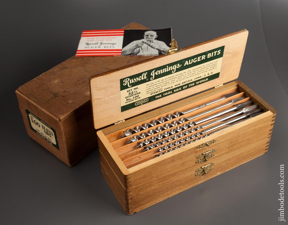 Complete Set of 13 RUSSELL JENNINGS Auger Bits in Original 3 Tiered Box and Shipping Box - 77946