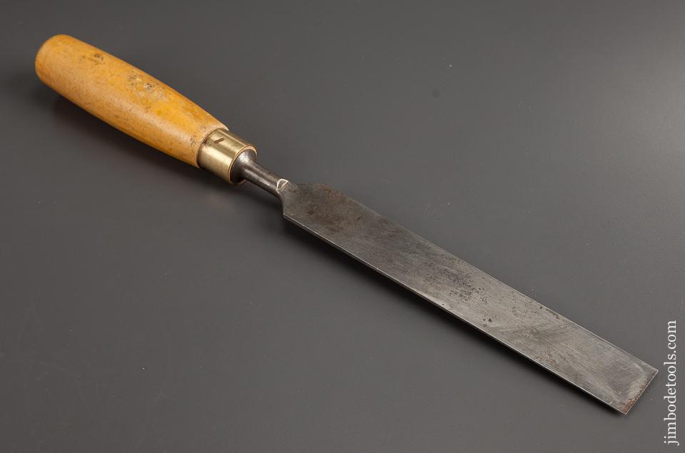 Long Thin MARPLES 1 1/4 x 16 inch English Boxwood Handled Paring Chisel - 77961